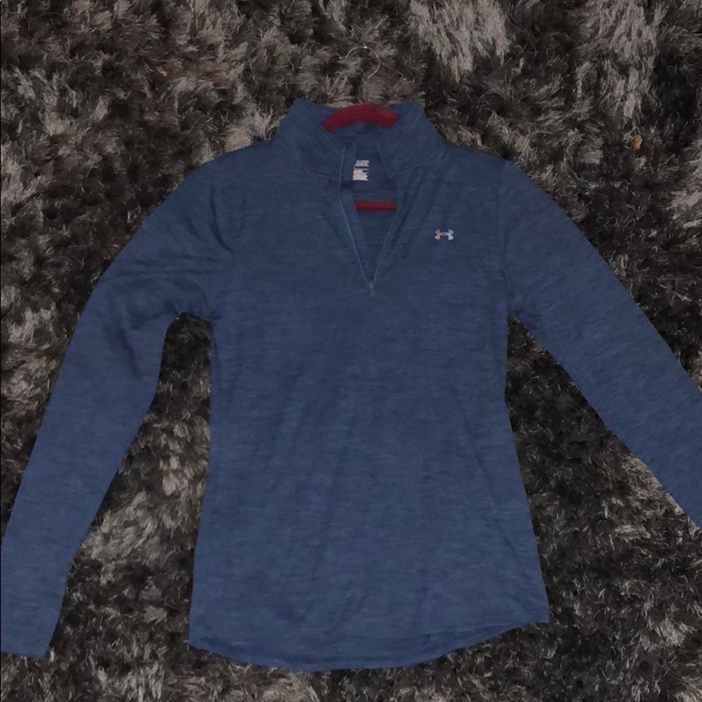 Under Armor blue 1/4 zip Long sleeve